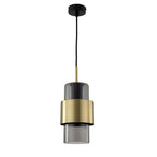 Lampa wisząca Miele, długa, czarny/dymiony/złoty, 1x40W E27