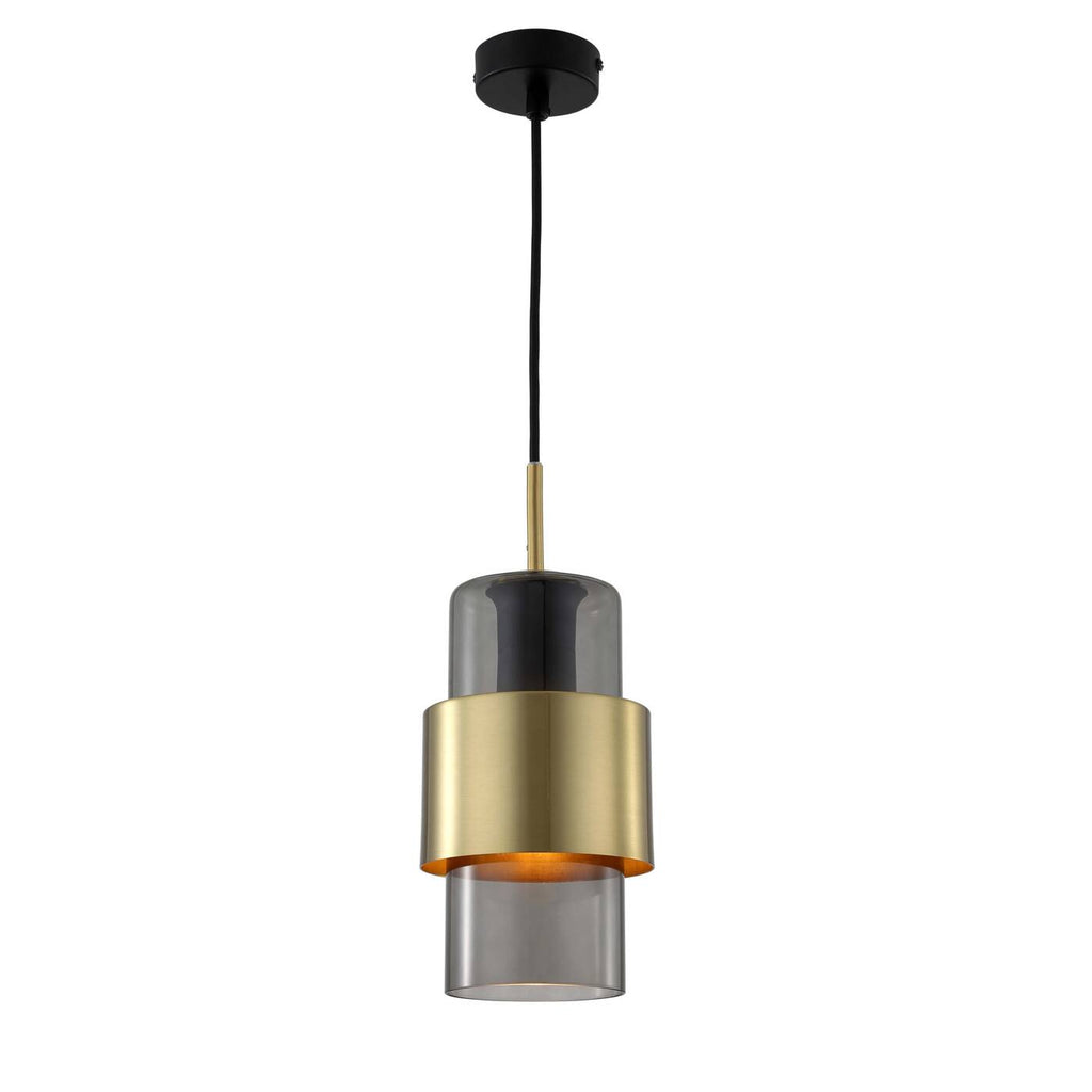 Lampa wisząca Miele, długa, czarny/dymiony/złoty, 1x40W E27