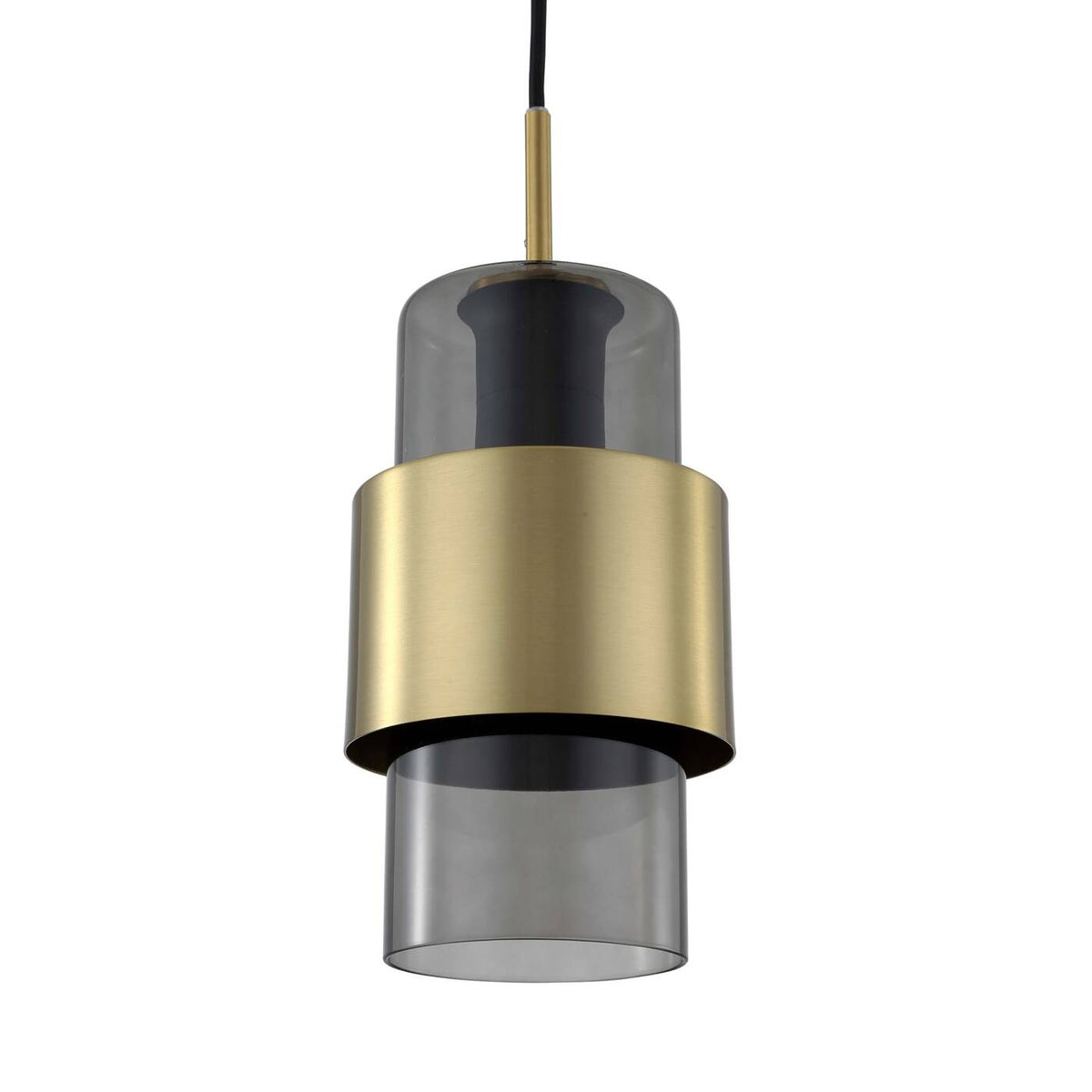 Lampa wisząca Miele, długa, czarny/dymiony/złoty, 1x40W E27