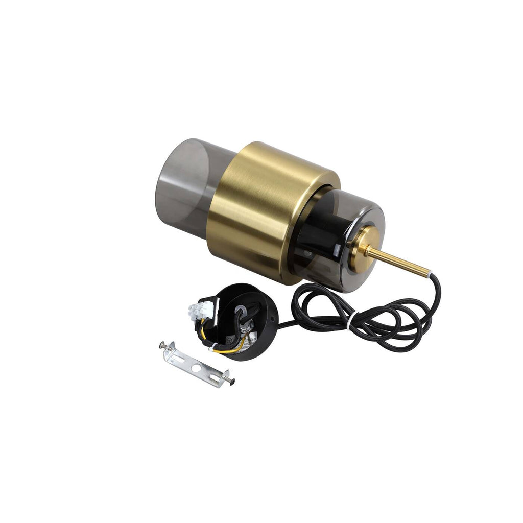 Lampa wisząca Miele, długa, czarny/dymiony/złoty, 1x40W E27