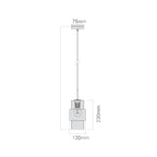 Lampa wisząca Miele, długa, czarny/dymiony/złoty, 1x40W E27