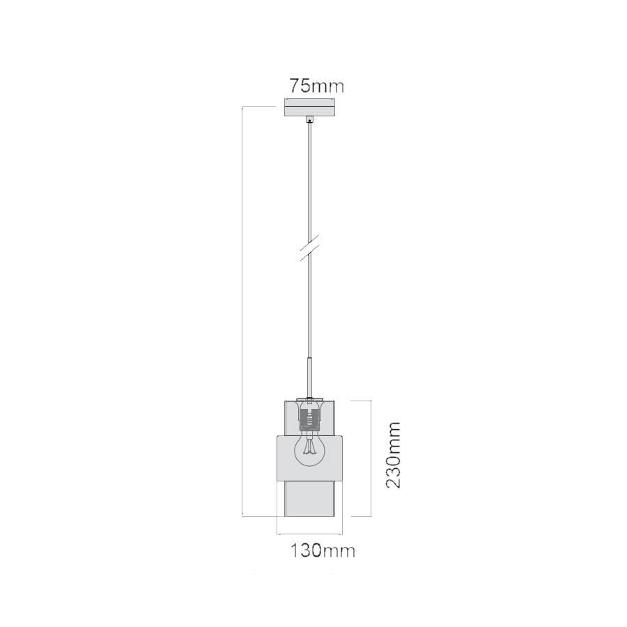 Lampa wisząca Miele, długa, czarny/dymiony/złoty, 1x40W E27
