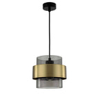 Lampa wisząca Miele, duża, czarny/dymiony/złoty, 1x40W E27