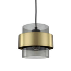 Lampa wisząca Miele, duża, czarny/dymiony/złoty, 1x40W E27