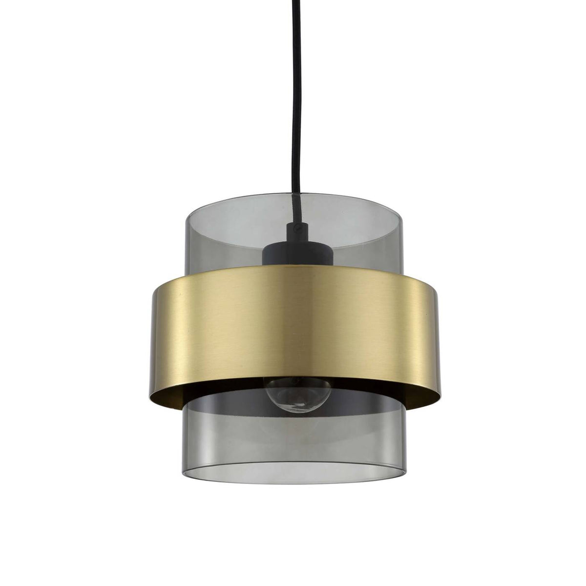 Lampa wisząca Miele, duża, czarny/dymiony/złoty, 1x40W E27