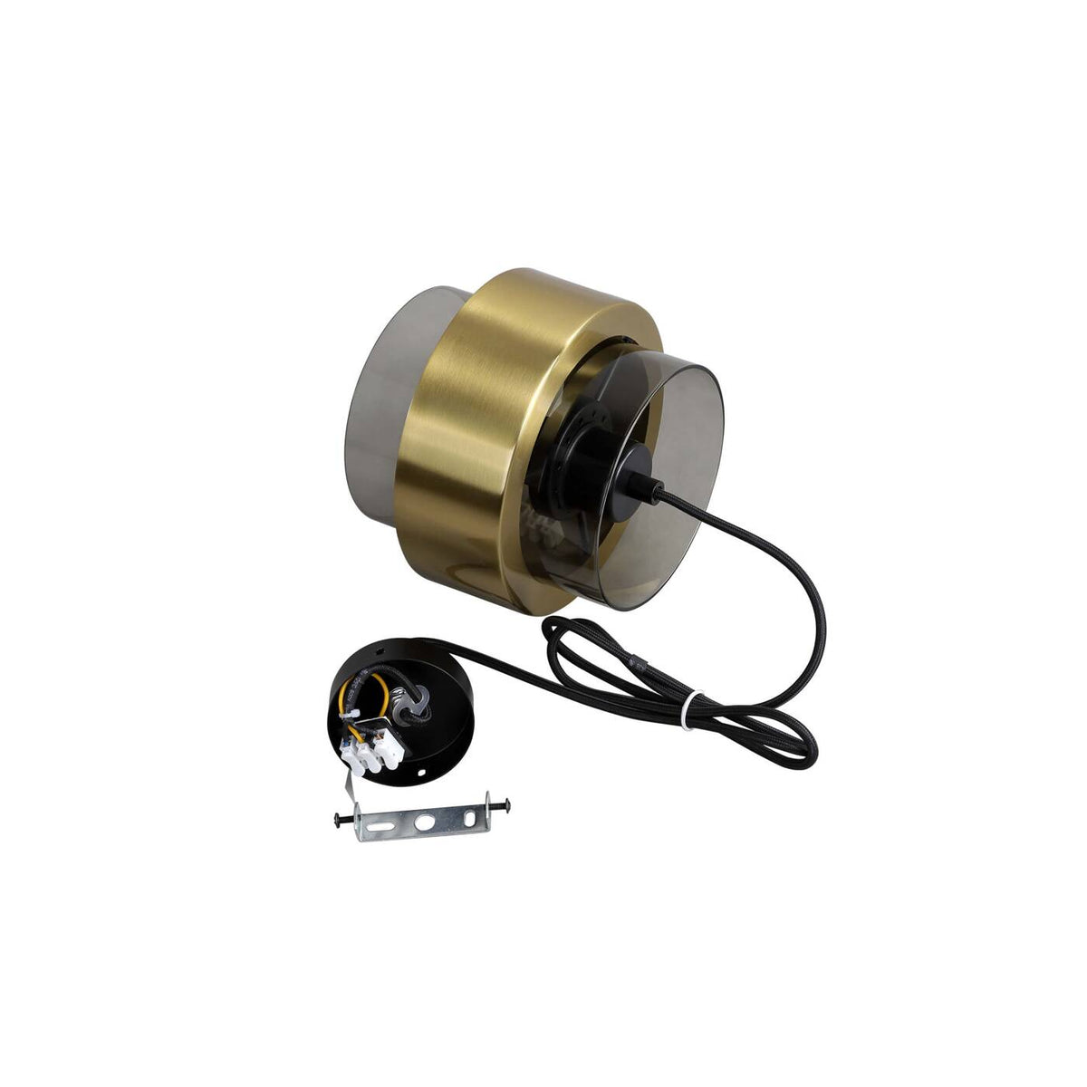 Lampa wisząca Miele, duża, czarny/dymiony/złoty, 1x40W E27