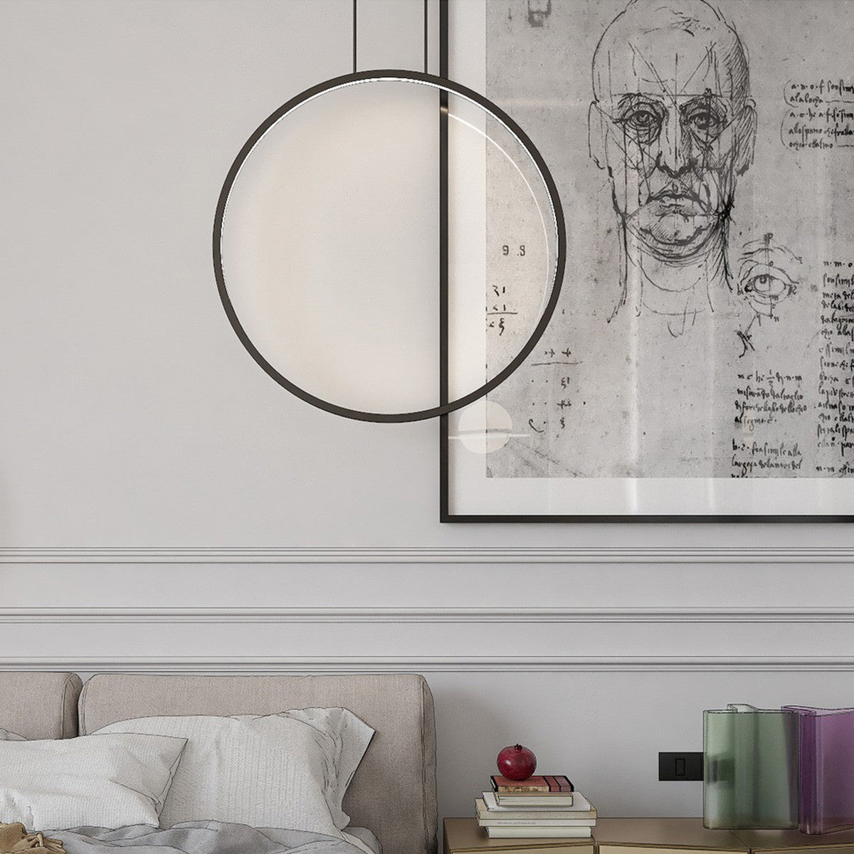 Lampa wisząca Mirror czarna LED CCT