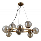 Lampa wisząca Montora śr. 64cm 11xG9 | miodowy mosiężny