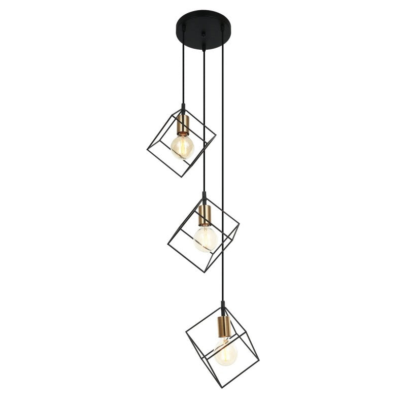 Lampa wisząca Morestel wys. cał. 121cm E27 | czarny/złoty