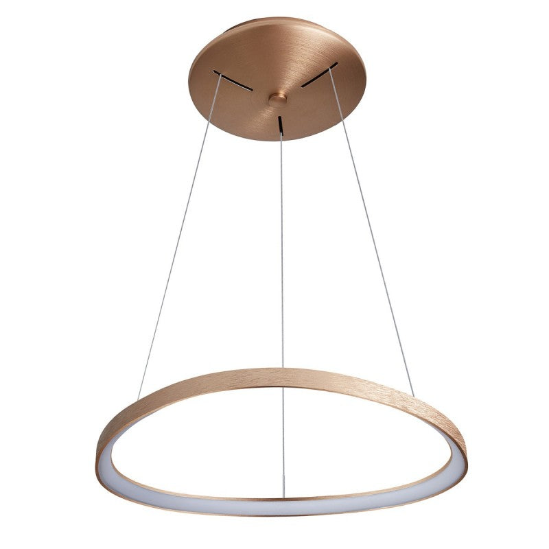 Lampa wisząca Morfi śr. 65cm 48W LED ciepła biel 3000K | brązowe złoto/biały