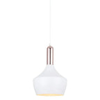 Lampa wisząca OPHELIA śr. 25cm E27 | biały/miedziany