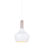 Lampa wisząca OPHELIA śr. 25cm E27 | biały/miedziany