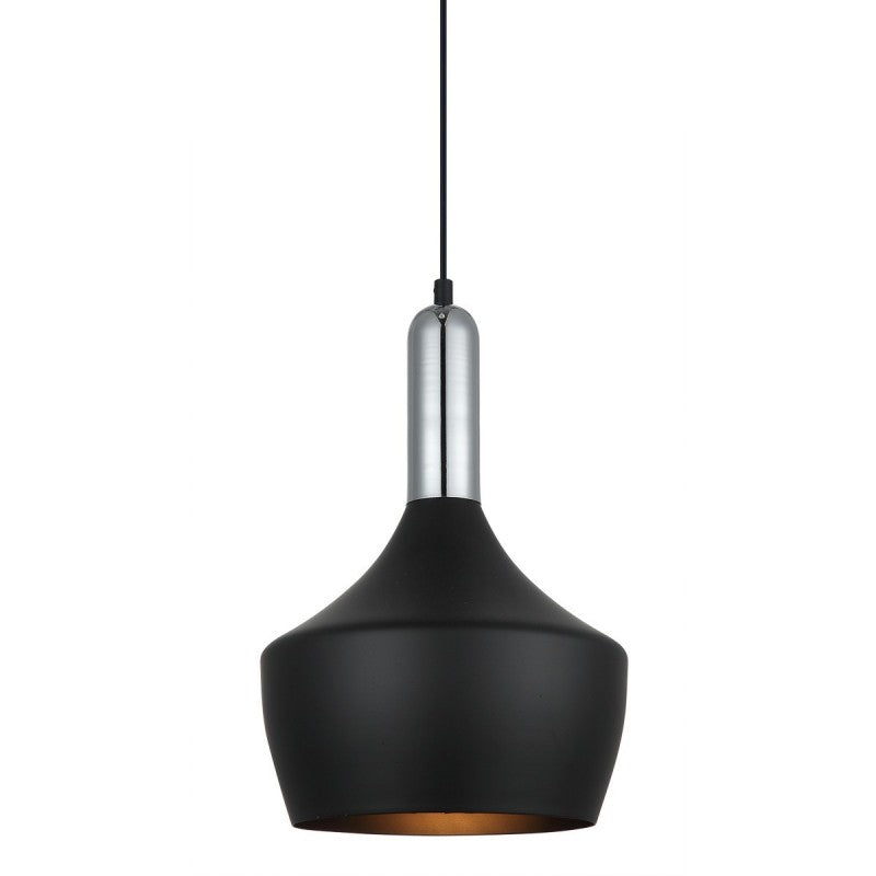 Lampa wisząca OPHELIA śr. 25cm E27 | czarny/chrom
