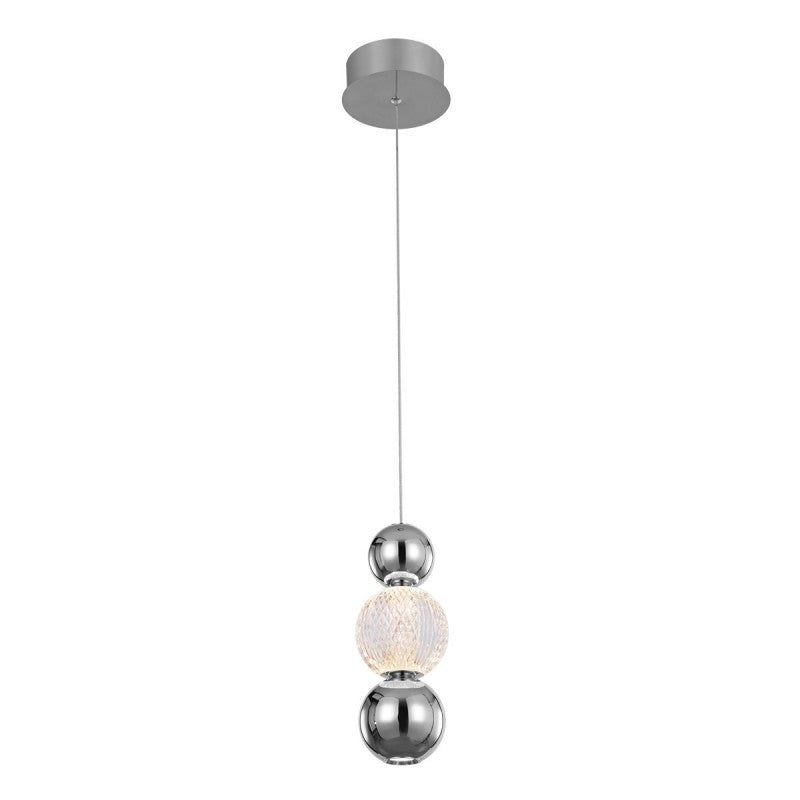 Lampa wisząca Oter śr. 14cm 7W 2xLED ciepła biel 3000K | chrom