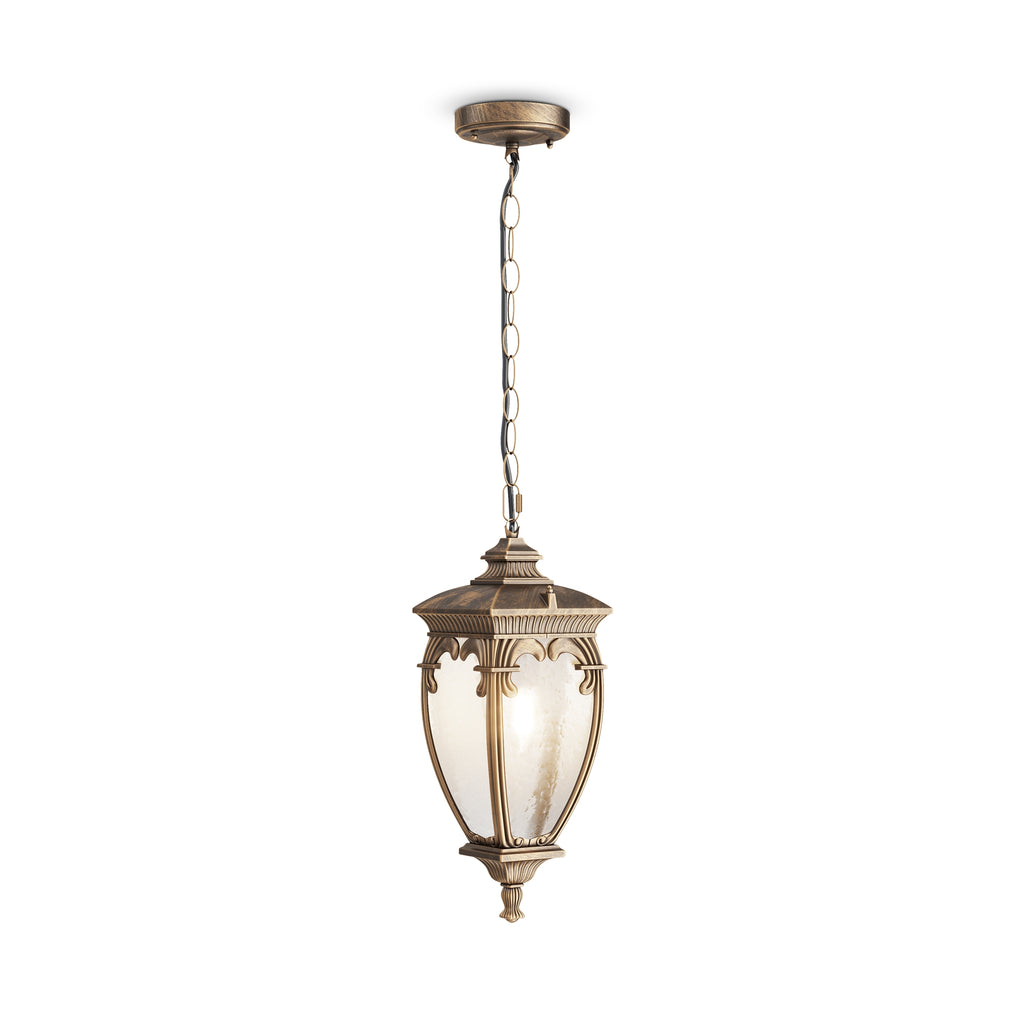 Lampa wisząca Outdoor Fleur IP44 1xE27 O414PL-01GB | Czarny ze złotem