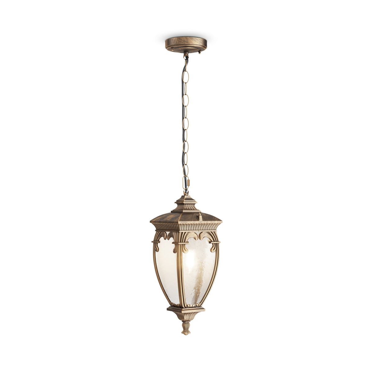 Lampa wisząca Outdoor Fleur IP44 1xE27 O414PL-01GB | Czarny ze złotem