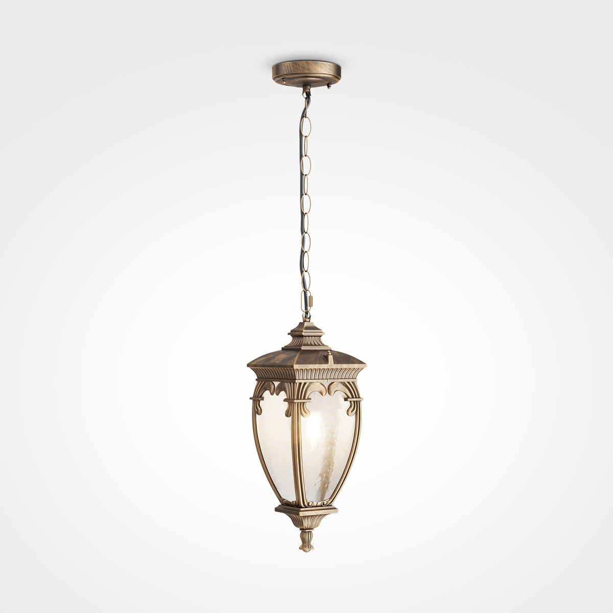 Lampa wisząca Outdoor Fleur IP44 1xE27 O414PL-01GB | Czarny ze złotem