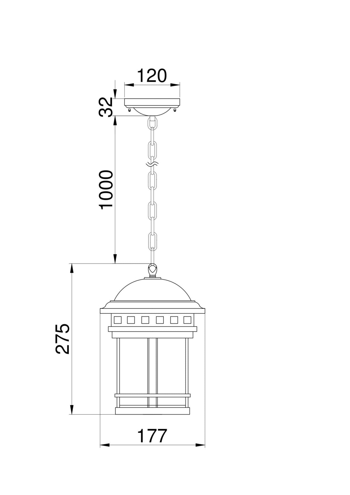Lampa wisząca Outdoor Salamanca IP44 1xE27 O031PL-01BR | Brązowy