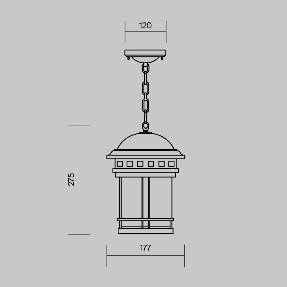 Lampa wisząca Outdoor Salamanca IP44 1xE27 O031PL-01BR | Brązowy
