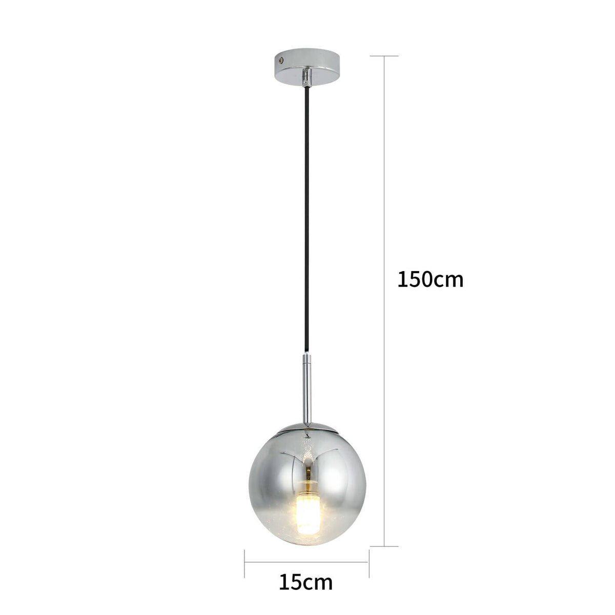 Lampa wisząca PALLA, mała, chrom, 1x40W E14