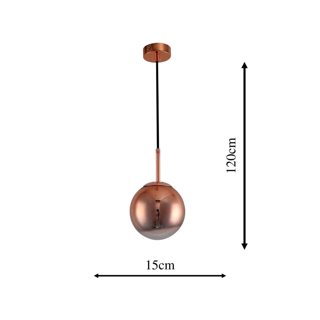 Lampa wisząca PALLA, mała, miedziana, 1x40W E14
