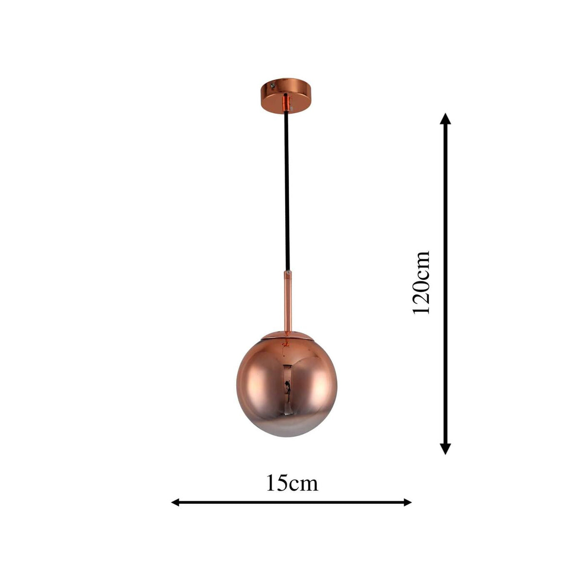 Lampa wisząca PALLA, mała, miedziana, 1x40W E14