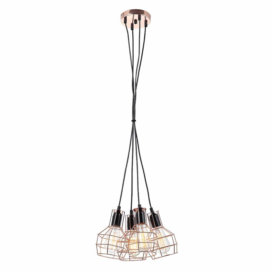 Lampa wisząca PERIFO MDM-2272/4 BK+COP, 4x60W E27