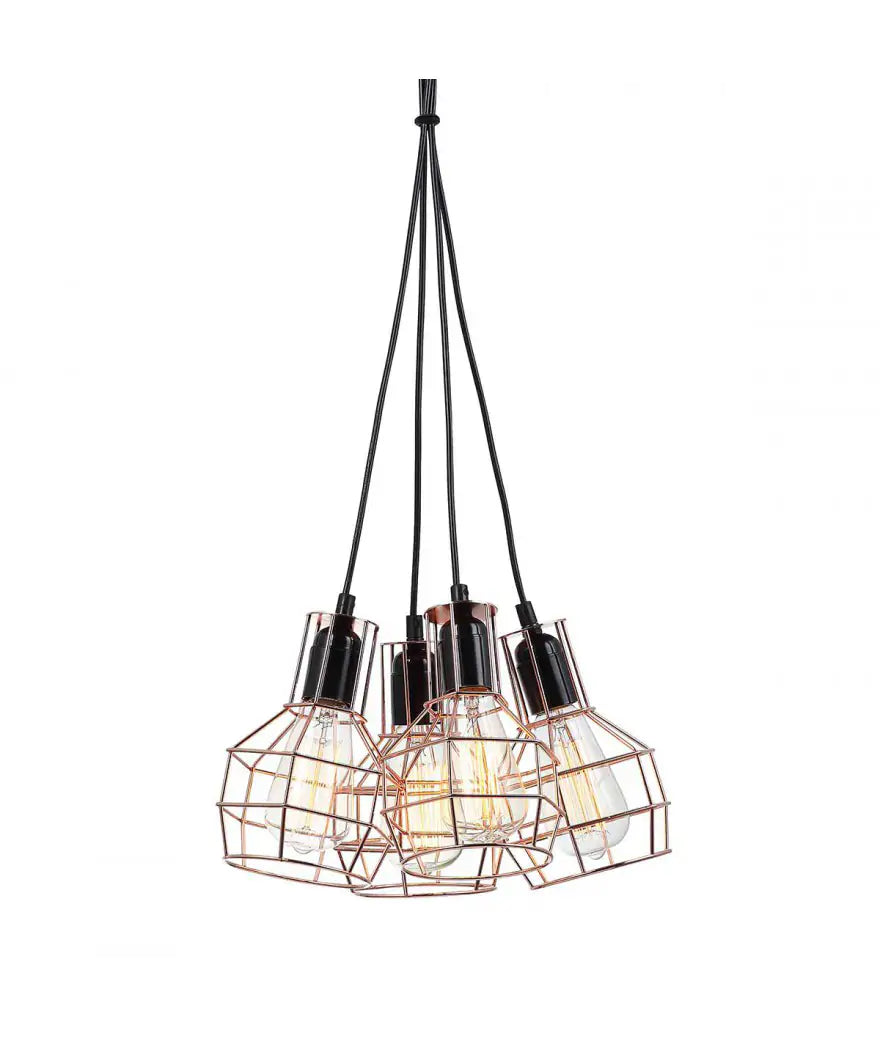 Lampa wisząca PERIFO MDM-2272/4 BK+COP, 4x60W E27