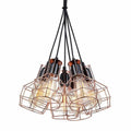 Lampa wisząca PERIFO śr. 40cm 6xE27 | czarny/miedziany
