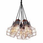 Lampa wisząca PERIFO śr. 40cm 6xE27 | czarny/miedziany
