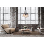 Lampa wisząca PERIFO śr. 40cm 6xE27 | czarny/miedziany