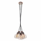 Lampa wisząca PERIFO śr. 40cm 6xE27 | czarny/miedziany