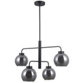 Lampa wisząca POGGI dł. 74cm 4xE27 | czarny/dymiony