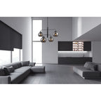 Lampa wisząca POGGI dł. 74cm 4xE27 | czarny/dymiony