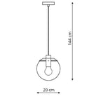 Lampa wisząca PUERTO, śr. 20cm, czarna z transparentnym kloszem, 1x50W E27