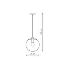Lampa wisząca PUERTO, śr. 25cm, czarna z transparentnym kloszem, 1x50W E27