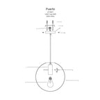 Lampa wisząca PUERTO, śr. 25cm, czarna z transparentnym kloszem, 1x50W E27