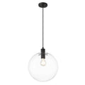 Lampa wisząca PUERTO, śr. 30cm, czarna z transparentnym kloszem, 1x50W E27