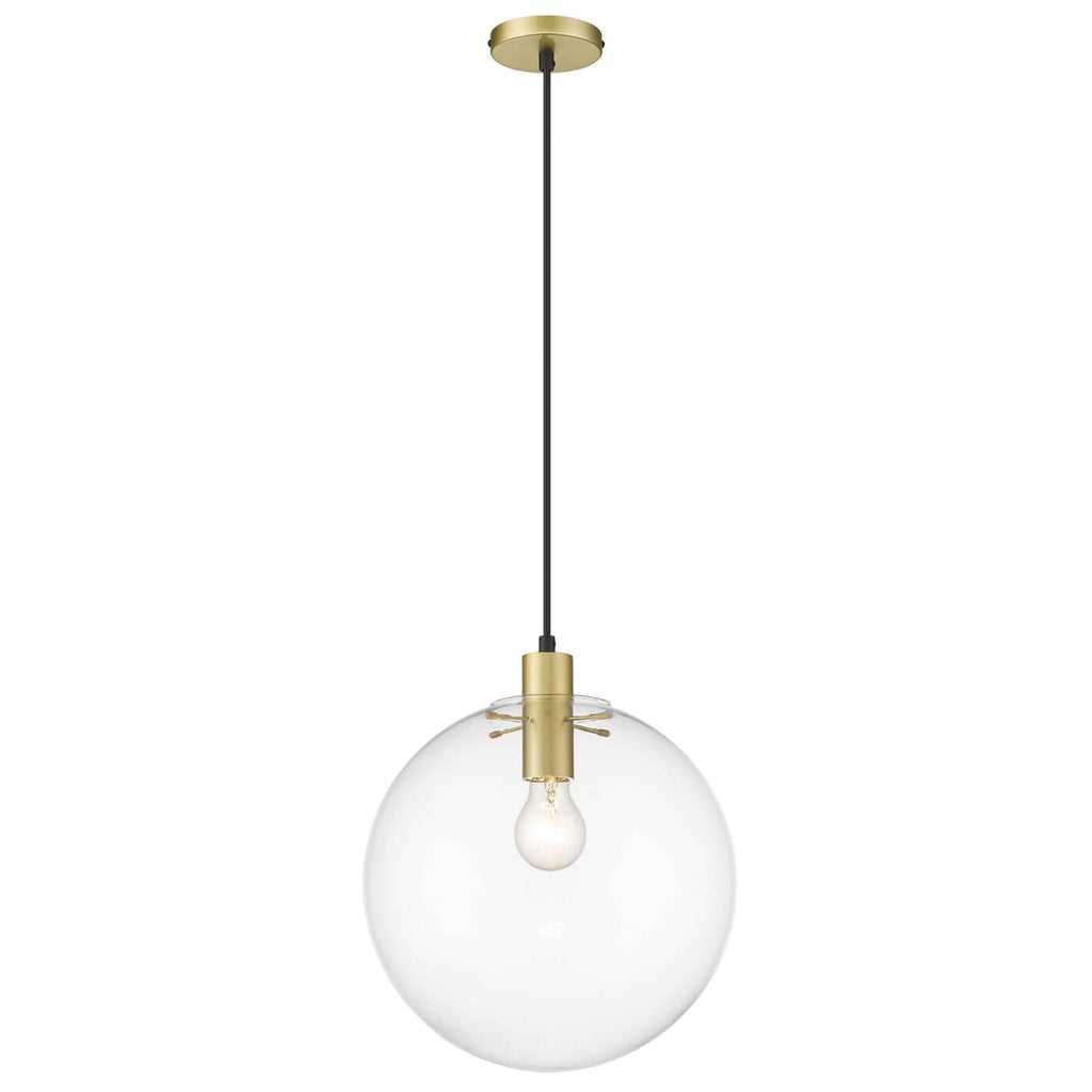 Lampa wisząca PUERTO, śr. 30cm, złota z transparentnym kloszem, 1x50W E27