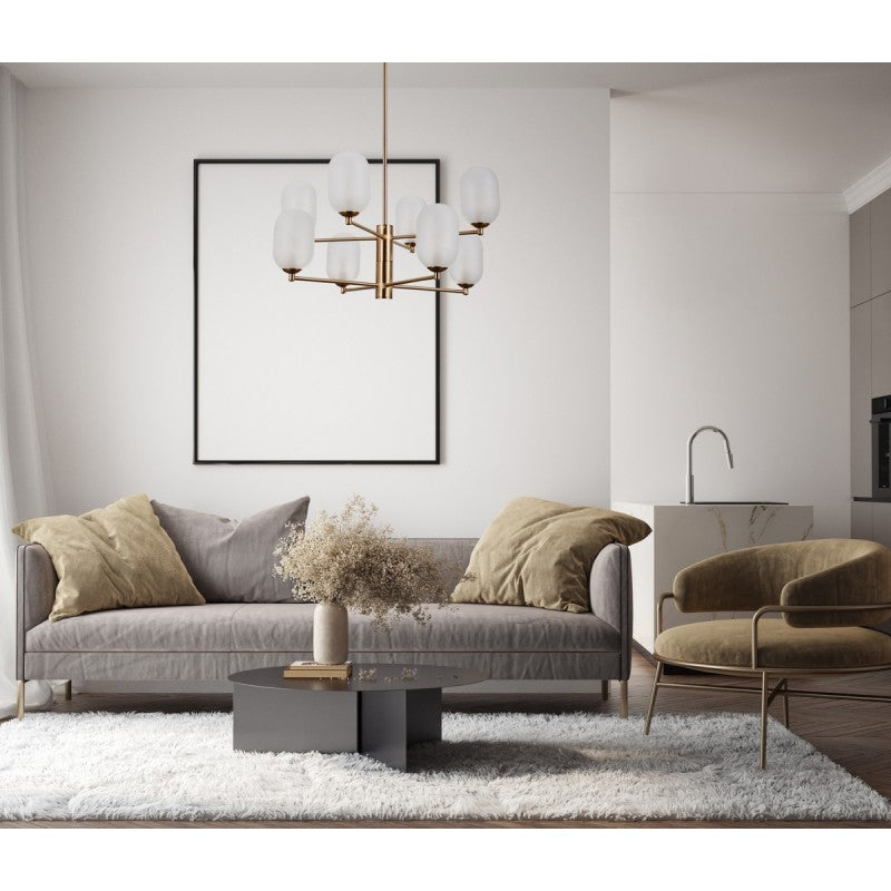Lampa wisząca Perano śr. 62cm 8xG9 | brąz antyczny