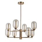 Lampa wisząca Perano śr. 62cm 8xG9 | brąz antyczny/ bursztynowy