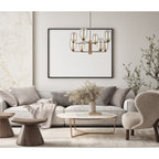 Lampa wisząca Perano śr. 62cm 8xG9 | brąz antyczny/ bursztynowy