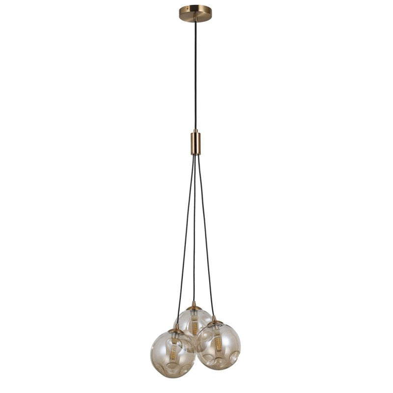 Lampa wisząca Perlos śr. 30cm 3xG9 | miodowy/bursztynowy