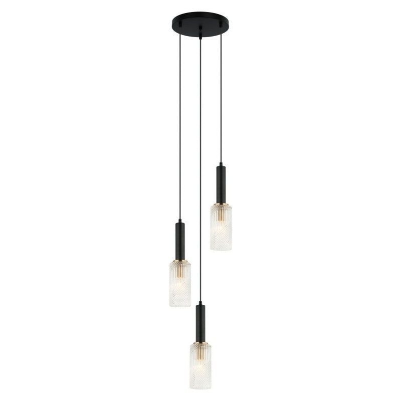Lampa wisząca Perola wys. cał. 132cm 3xE14 | czarna