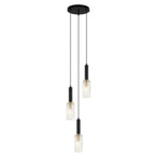 Lampa wisząca Perola wys. cał. 132cm 3xE14 | czarna