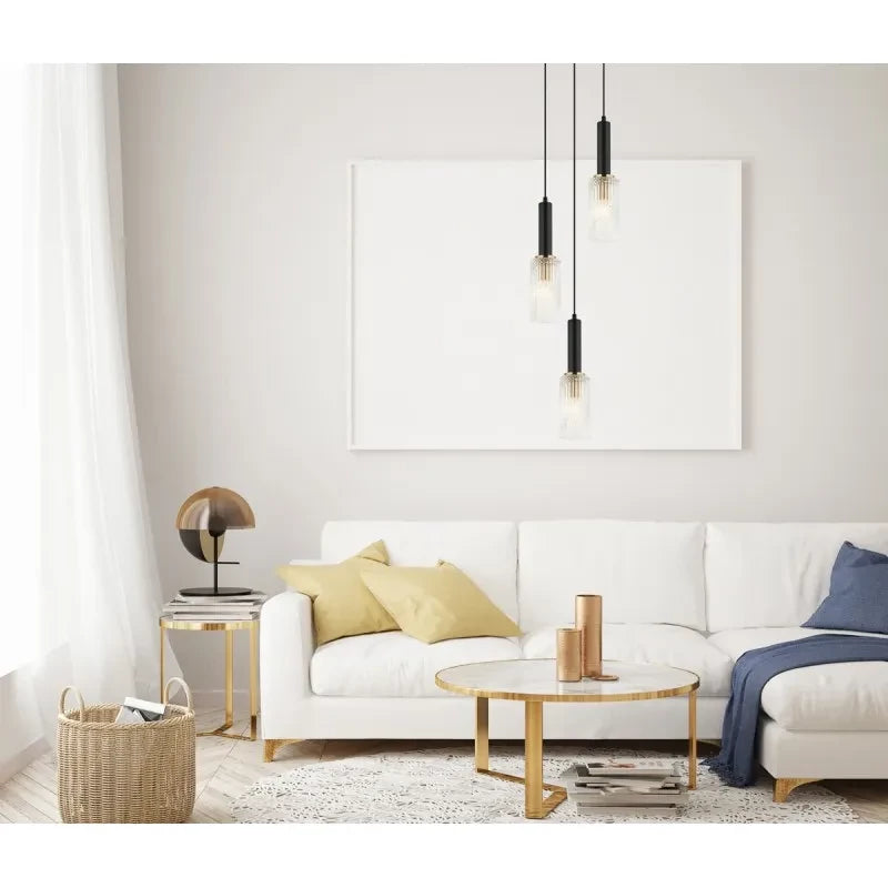 Lampa wisząca Perola wys. cał. 132cm 3xE14 | czarna