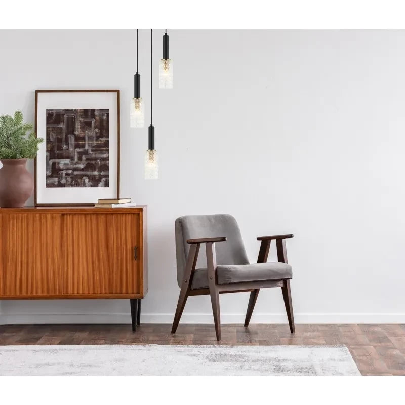 Lampa wisząca Perola wys. cał. 132cm 3xE14 | czarna