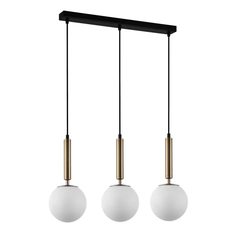 Lampa wisząca RAVENA dł. 65cm 3xE27 | biały/złoty