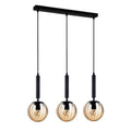 Lampa wisząca RAVENA dł. 65cm 3xE27 | czarny/bursztynowy