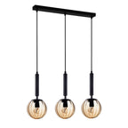 Lampa wisząca RAVENA dł. 65cm 3xE27 | czarny/bursztynowy